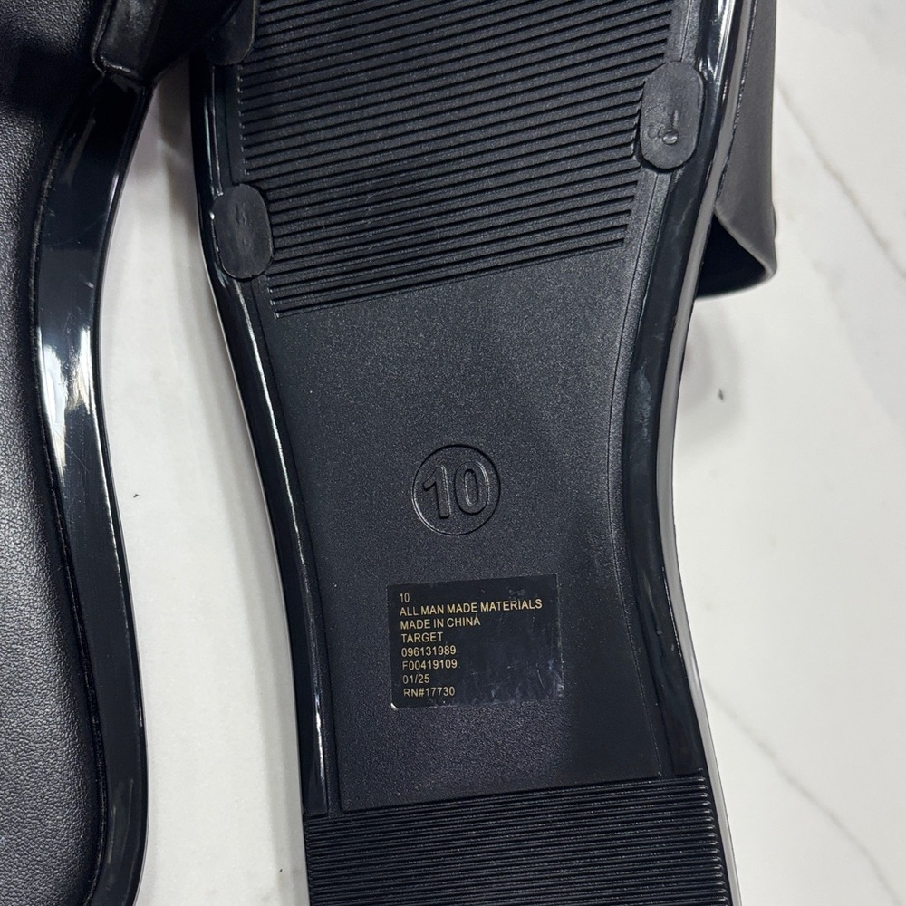 Shade & Shore Black Slide Sandals with Decorative Cutout - Picture 6 of 8